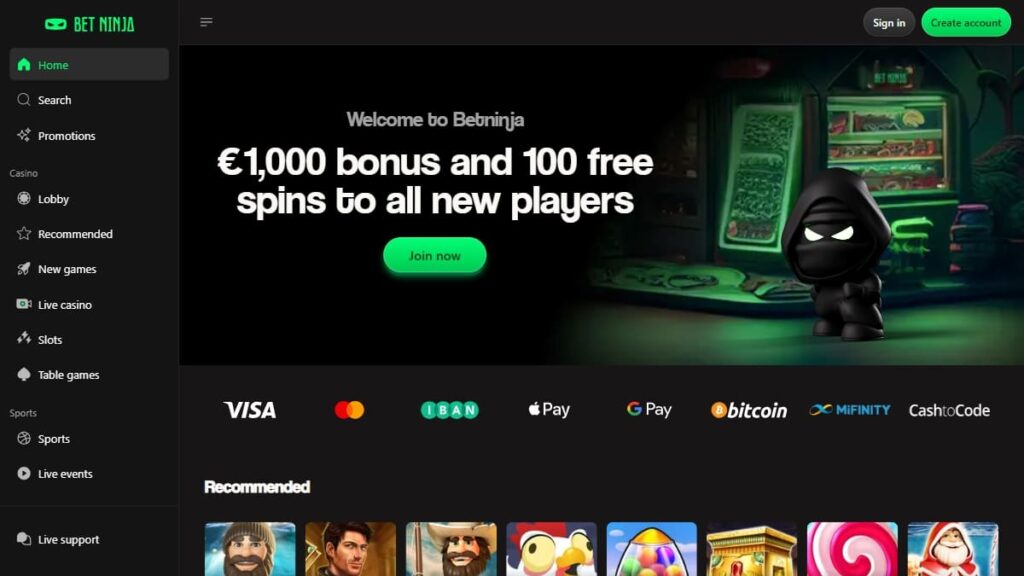 screenshot van het nederlandse no cruks casino betninja